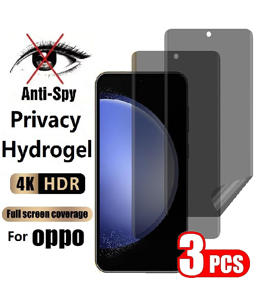 Oppo A78 - 3 stuks Privacy Hydrogel Folie voor