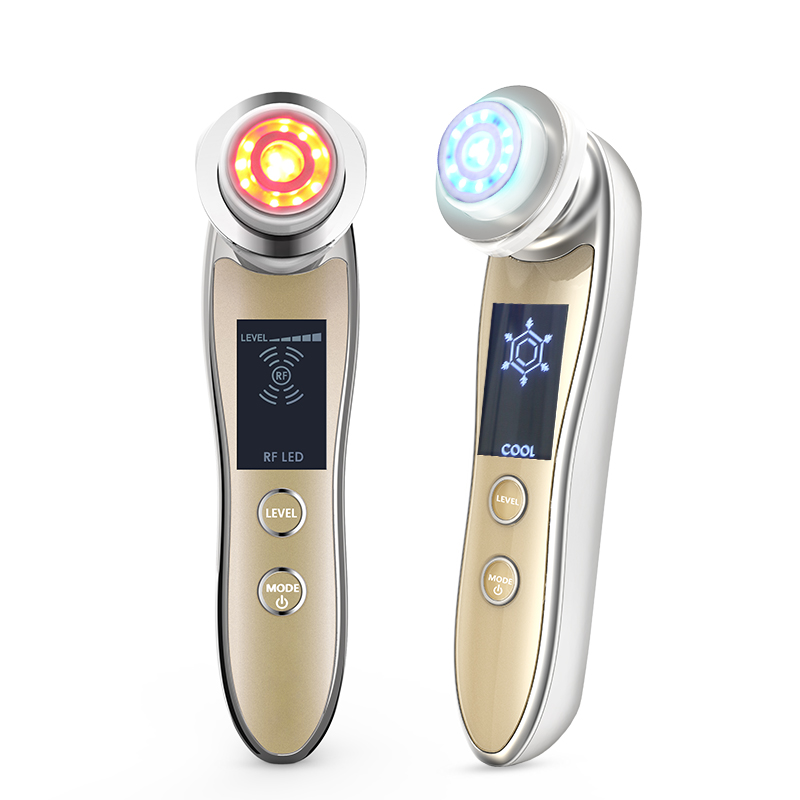 Galvanic Skin Sensor - 5-in-1 RF gezichtsmassager met koelende microstroom,