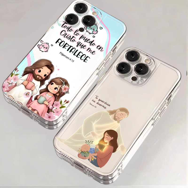 Xiaomi Redmi Note 14 - Cartoon Jezus En Ik Bijbelvers Print