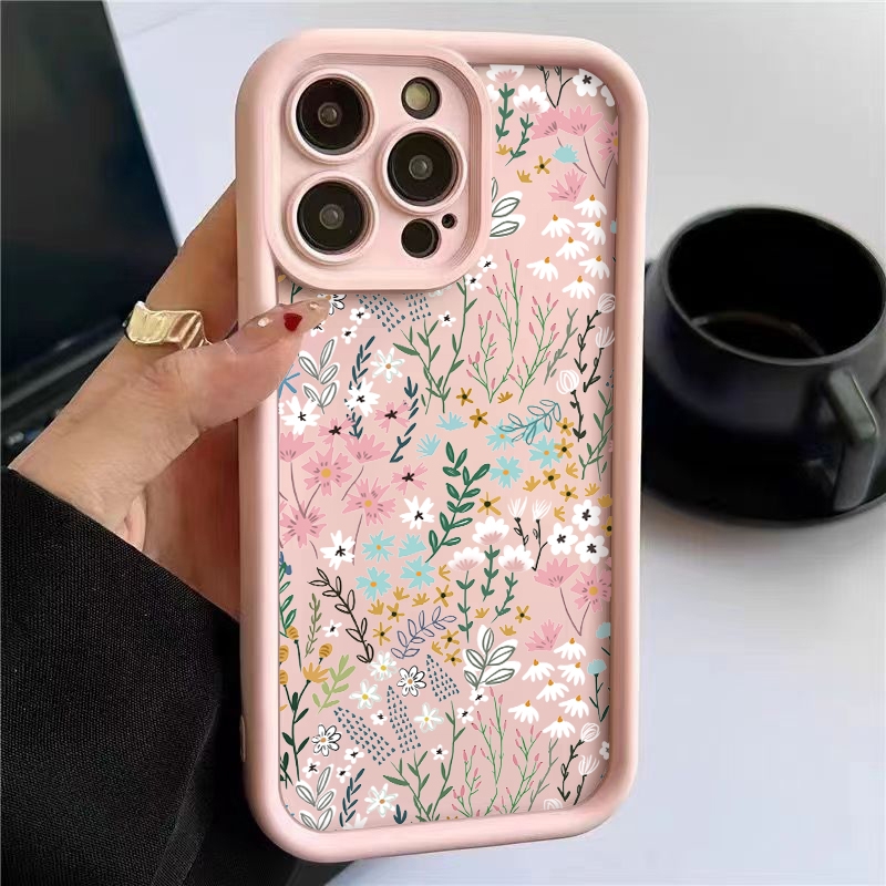Xiaomi Redmi Note 14 - Roze hoge bamboe bloemenpatroon iPhone hoesje