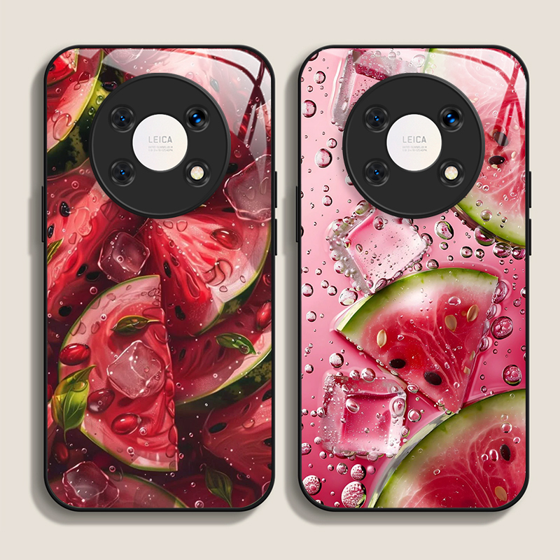 Huawei Mate 60 - 2D Platte - Creatief Watermeloenpatroon Gehard