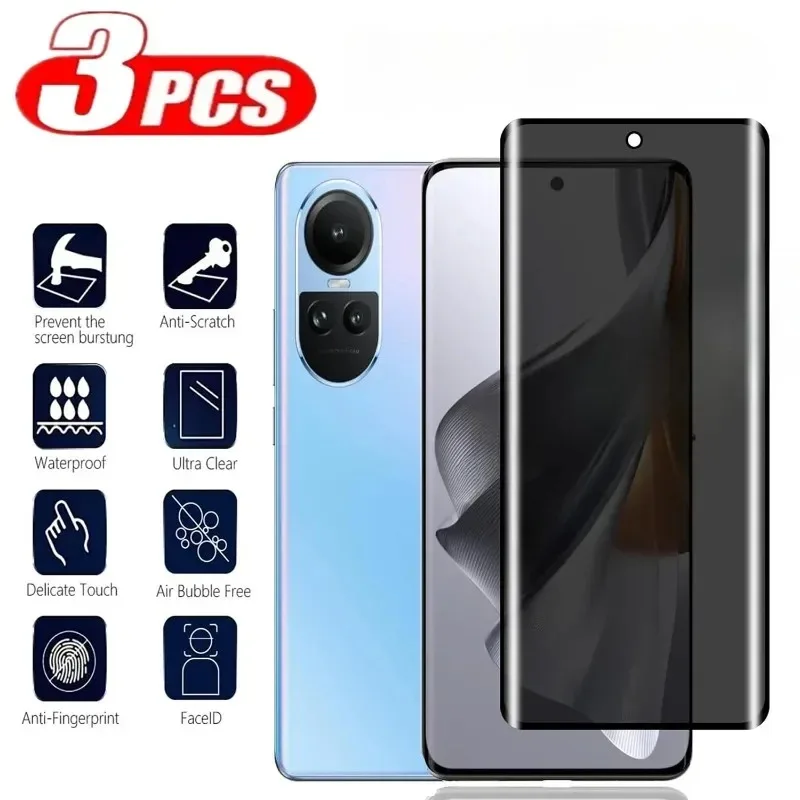 Oppo Reno 12 - 3 Stuks 3D Screen Protector Privacy