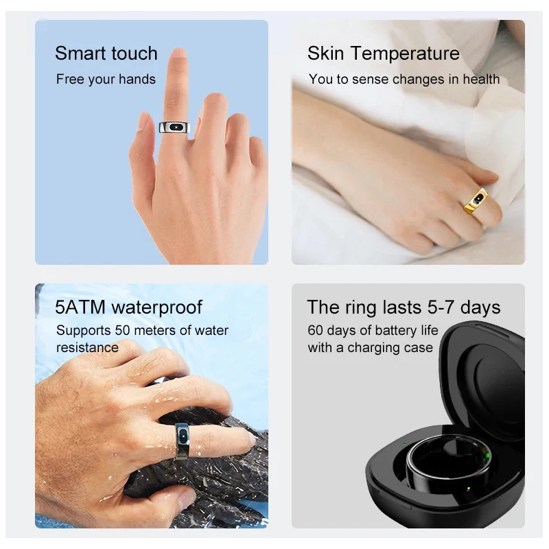 Slimme ring met oplaadetui voo - Temperature Ring Skin recensie en prijs