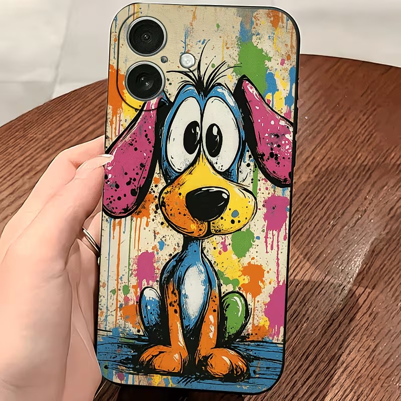 Graffiti gekleurde puppy TPU t - Apple Iphone 15 recensie en prijs
